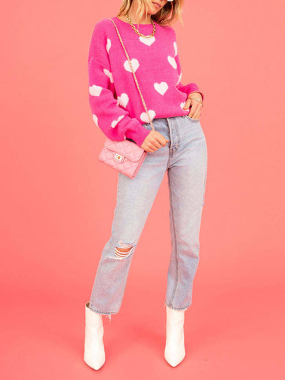 Heart Valentine's Day Crew Neck Sweater