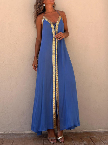 Halter Neck Casual Resort Maxi Dress