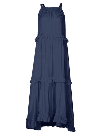 Irregular Cake Sleeveless Maxi Dress