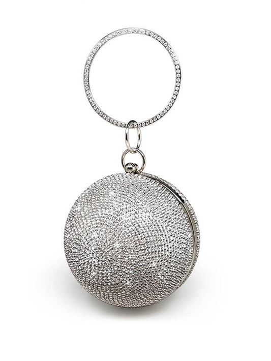 Round Crystal Rhinestone Wrist Tote