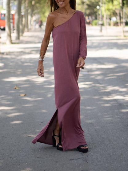 Side One Shoulder Statement Maxi Dress