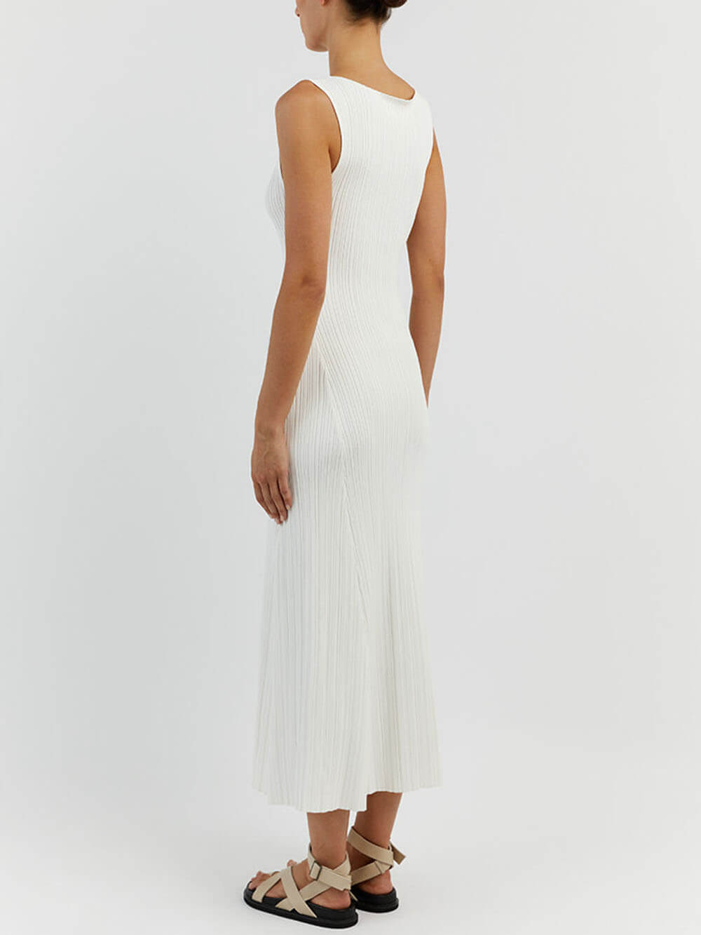 Off-White Sleeveless Midi Dress