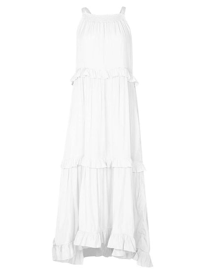 Irregular Cake Sleeveless Maxi Dress