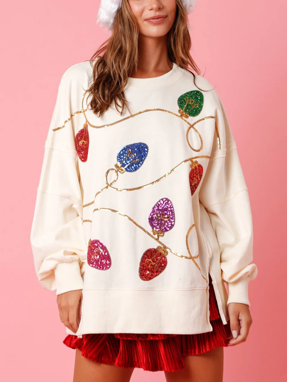 Christmas Sequined Long-Sleeved Pullover Sweatshirt