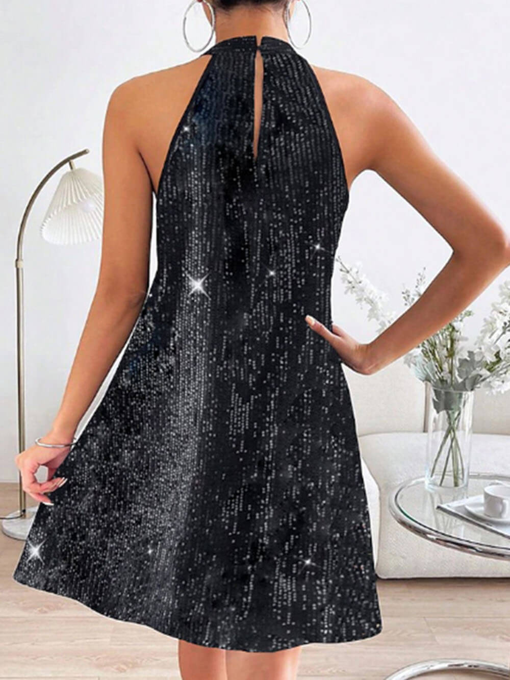 Glitter Halterneck Dress