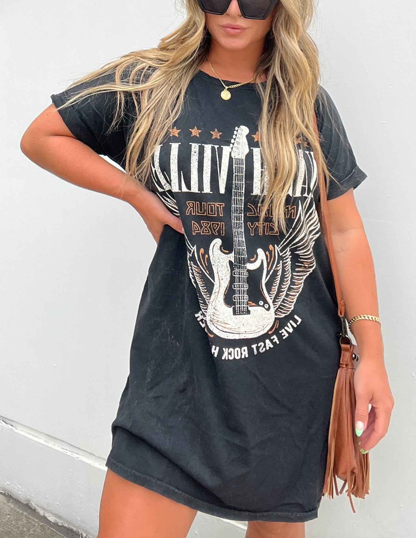 Black Nashville Graphic Tee Dress