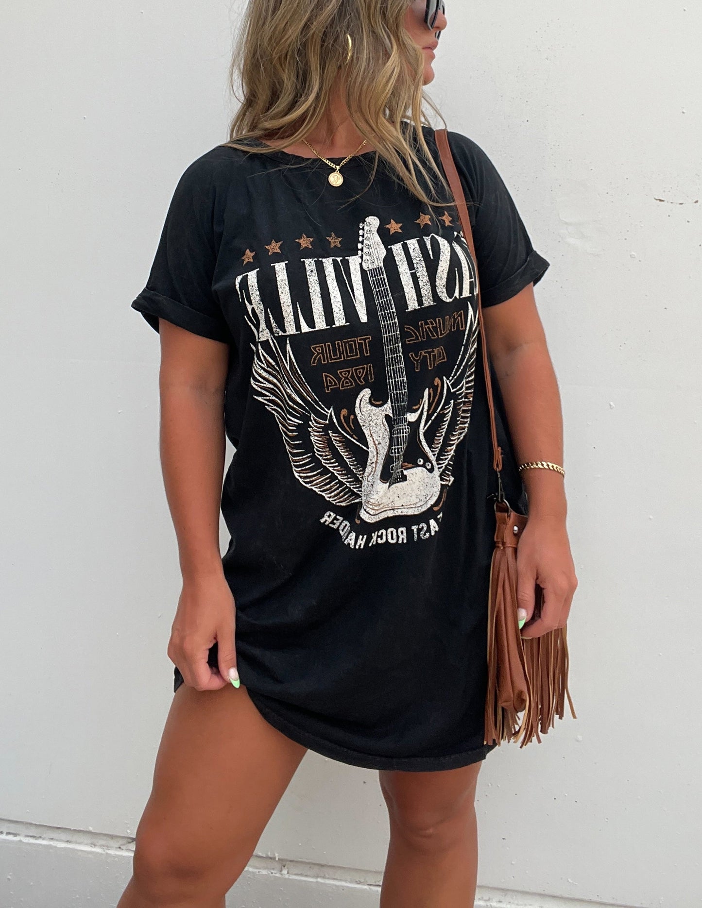 Black Nashville Graphic Tee Dress