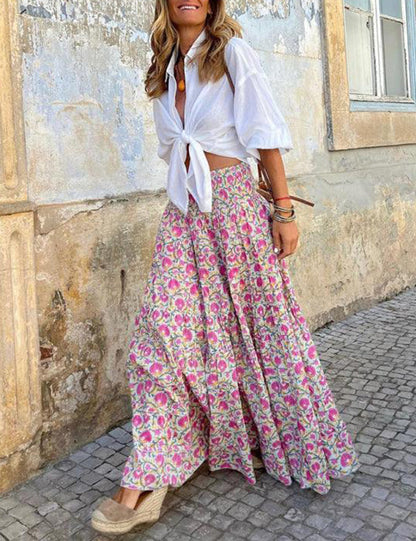 Resort Style Casual Printed Skirt