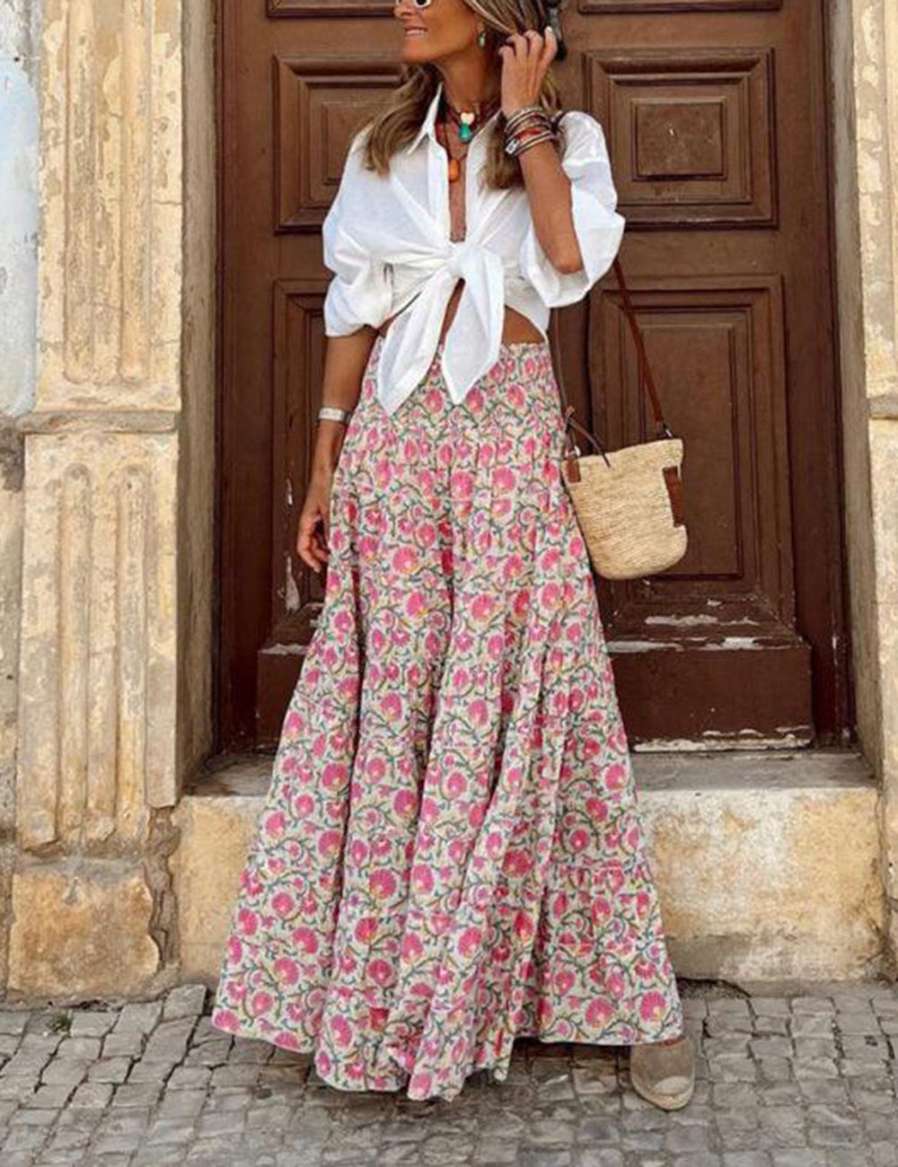 Resort Style Casual Printed Skirt