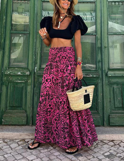 Resort Style Casual Printed Skirt